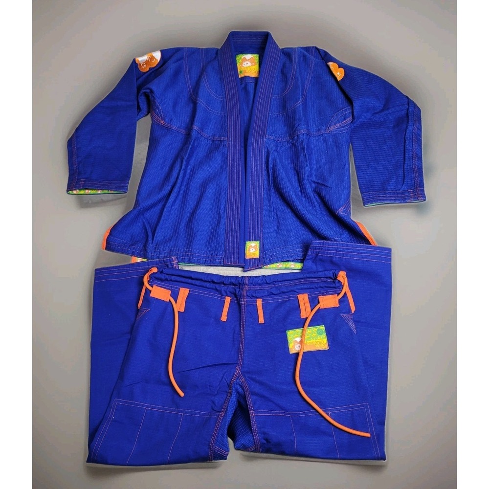 💙NWOT Inverted Gear A! Brazilian Ripstop BJJ GI SET Jiu-Jitsu Blue Orange IBJJF